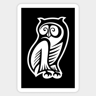 Owl Symbol White Magnet